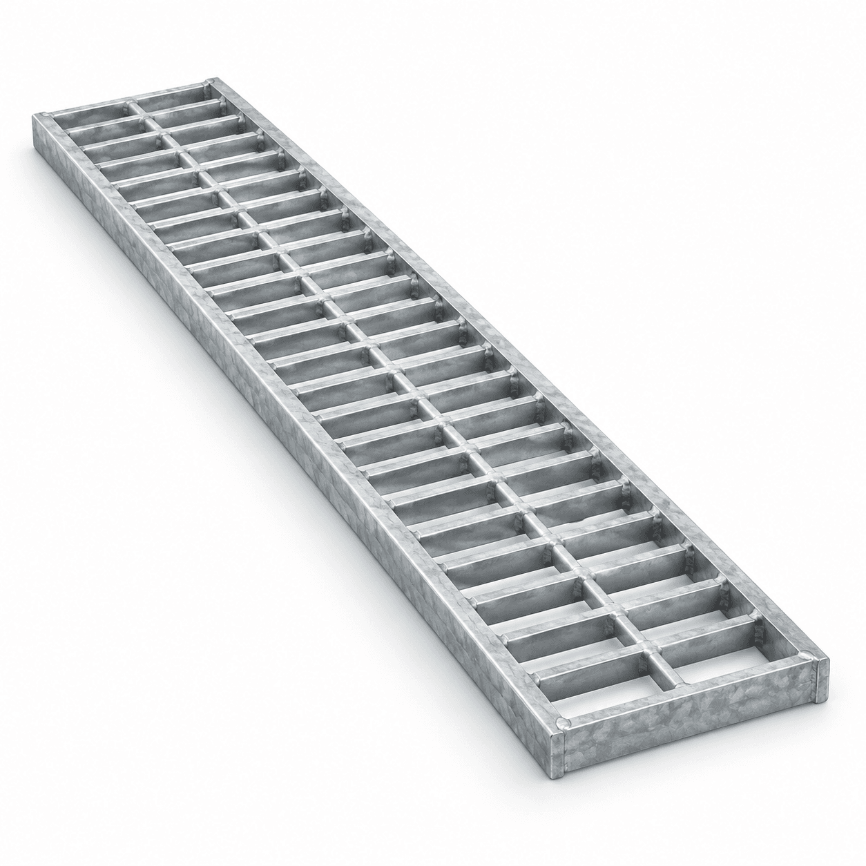 Product photo of 4-1/2" × .75" × 24" Galvanized Steel Trench Grate